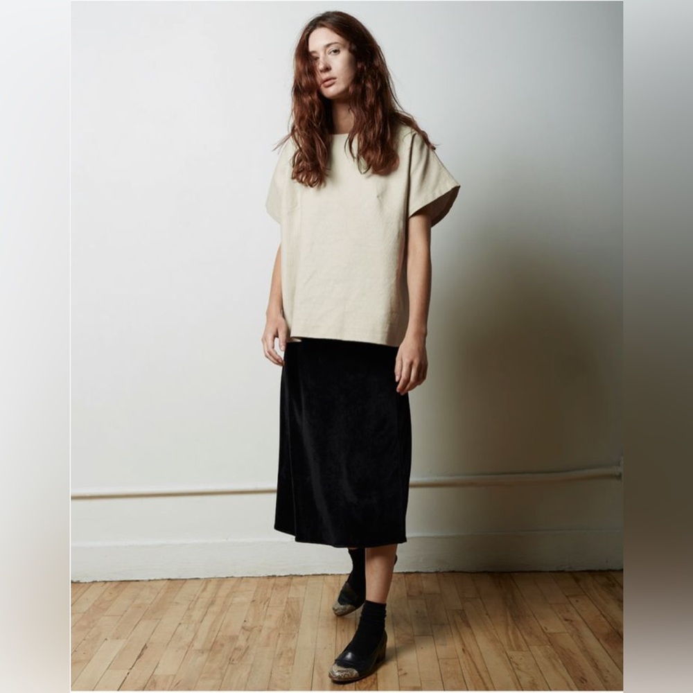 La Garçonne Moderne Portrait Top in Muslin sz Medium cotton linen material